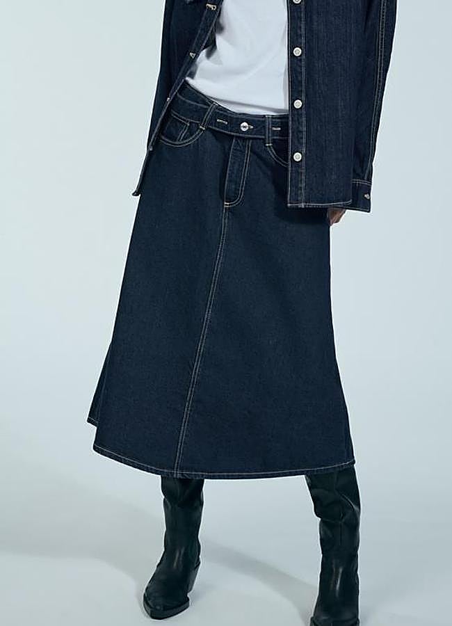 Imagen - Falda vaquera midi acampanada