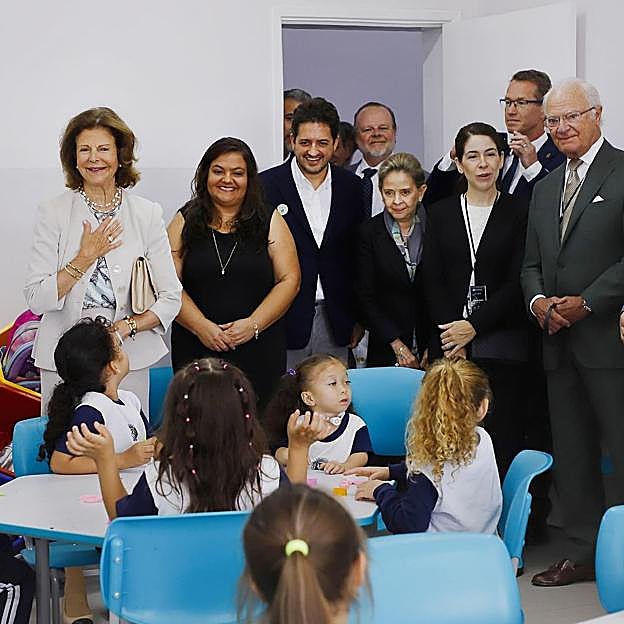 Los reyes suecos, durante su visita a Brasil. 