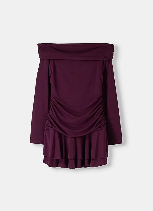 Imagen - Vestido mini manga larga volantes (25,99€)/Bershka