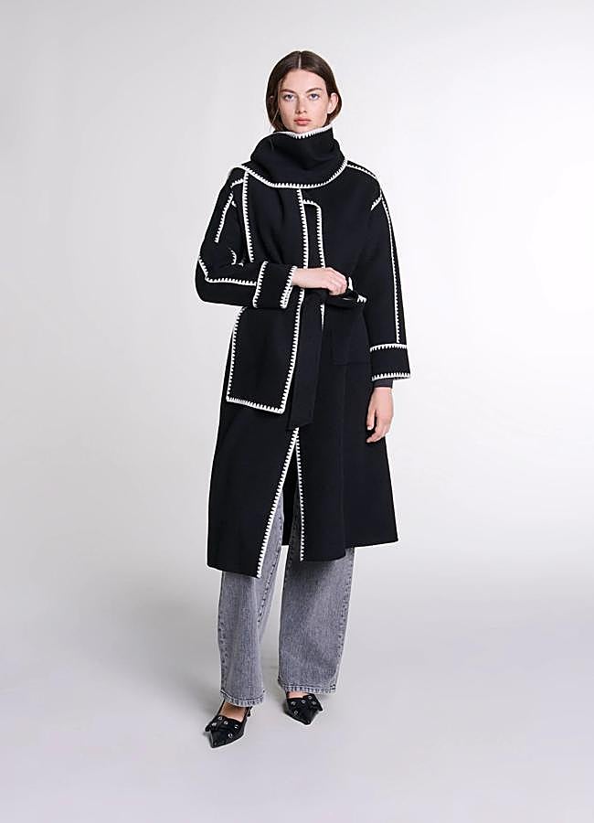 Imagen - Abrigo-bufanda largo reversible de Maje.