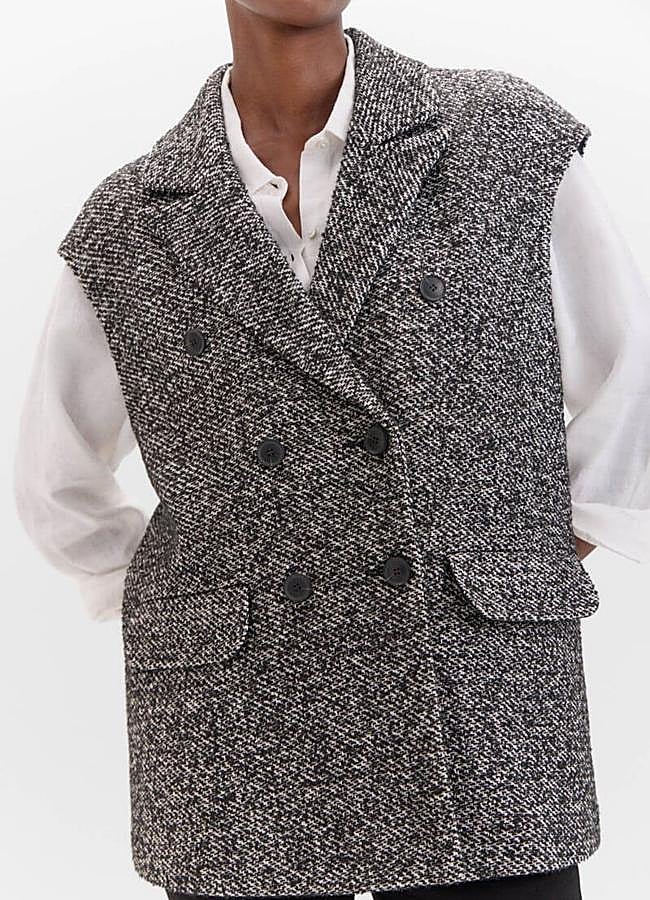 Imagen - Chaleco de tweed gris jaspeado