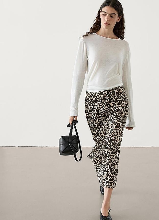 Imagen - Falda animal print midi fluida