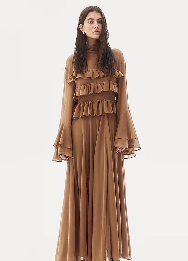 Imagen - Vestido largo vaporoso con volantes