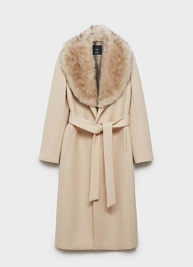 Imagen - Abrigo lana manteco cuello pelo desmontable de Mango (159,99€)