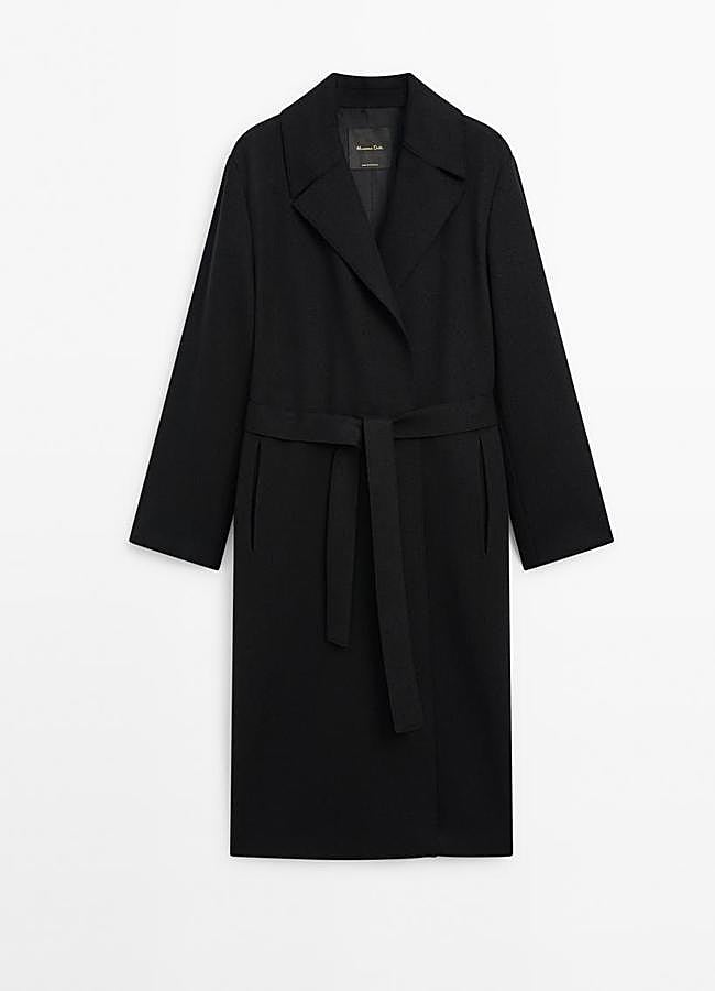 Imagen - Abrigo largo 100% lana cinturón/ Massimo Dutti (169€)