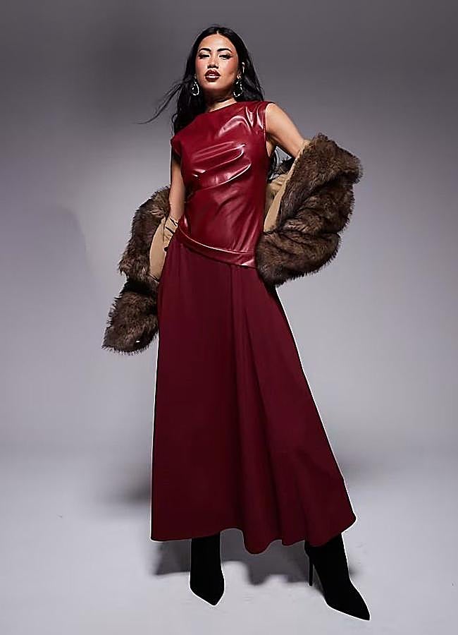 Imagen - Falda larga burdeos con vuelo