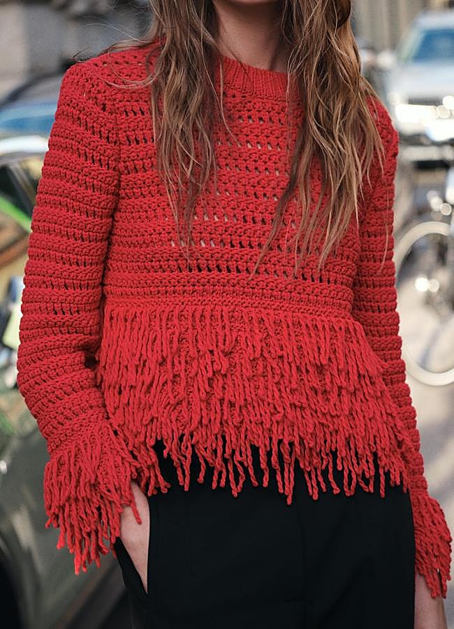 Imagen - Jersey de punto calado con flecos