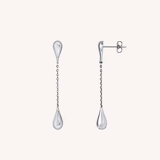 Pendientes Drop chapados en en plata de ley largo gota (38,40€)