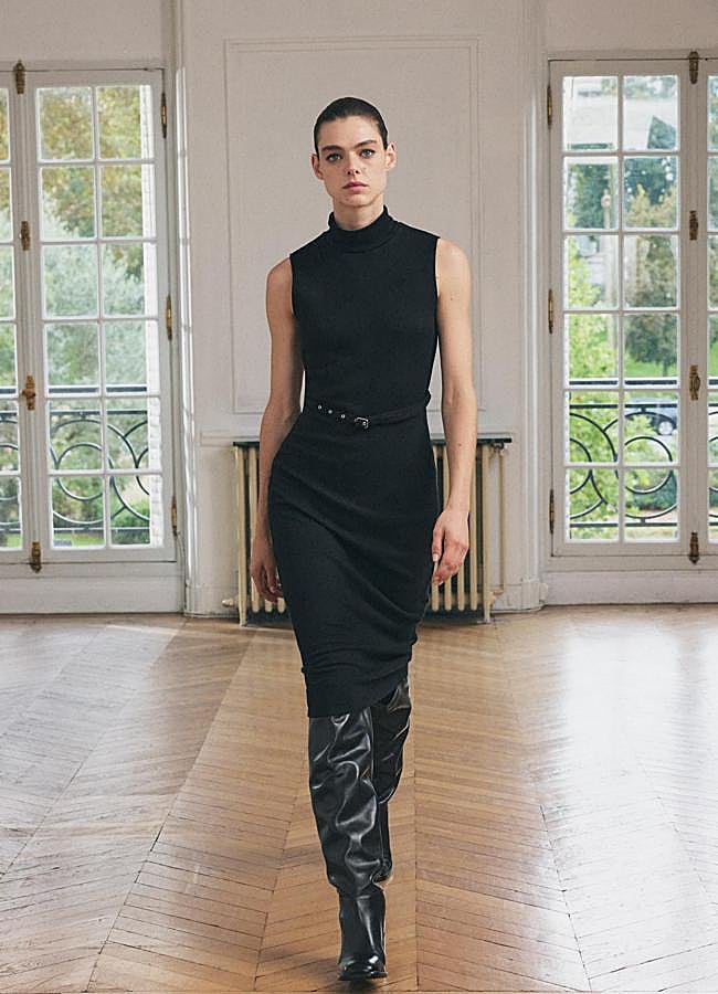 Imagen - Vestido de punto con cuello cisne entallado