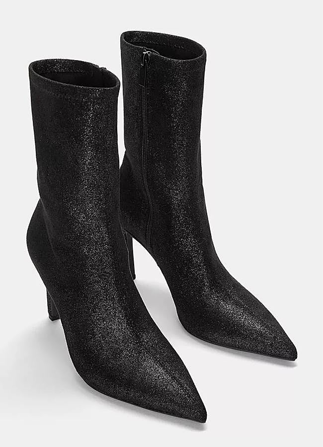 Imagen - Botines de tacón negros con purpurina