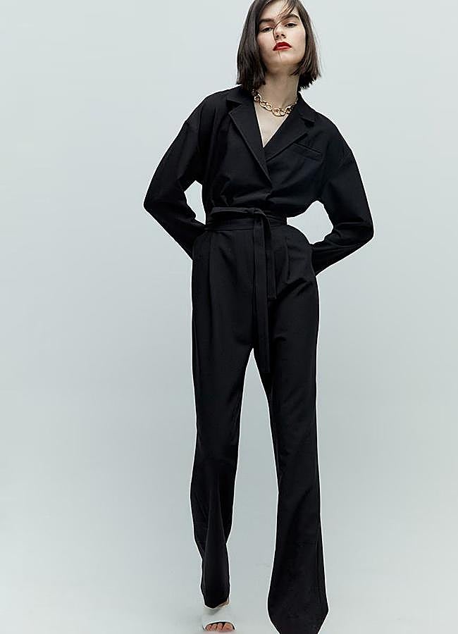 Imagen - Mono largo negro tipo blazer