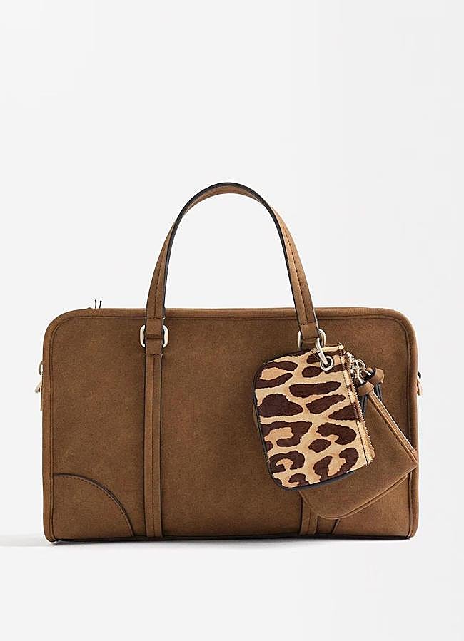 Imagen - Bolso grande en tejido efecto ante marrón