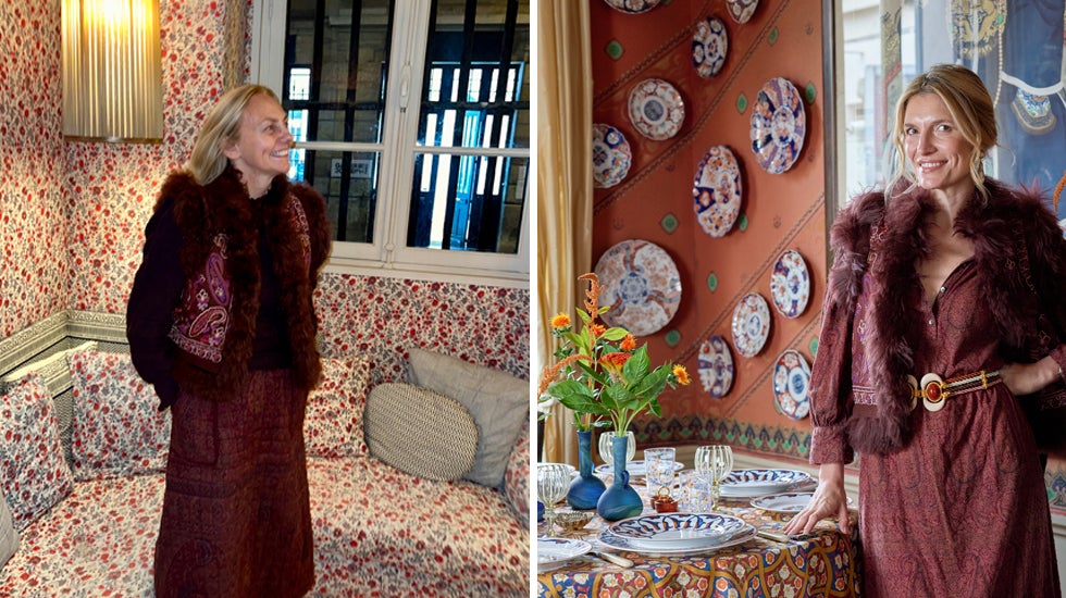 Gabrielle Cortese y Martina Mondadori con el mismo chaleco Roza (535 euros) de la colección cápsula Antik Batik x Cabana.