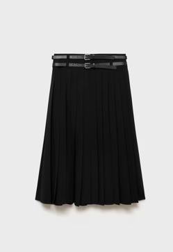 Imagen secundaria 2 - Falda plisada con doble cinturón de Mango.
