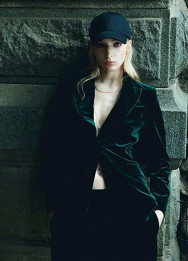 Imagen - Blazer de terciopelo clásica en verde oscuro