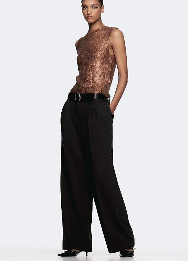 Imagen - Pantalones anchos de traje clásicos en negro