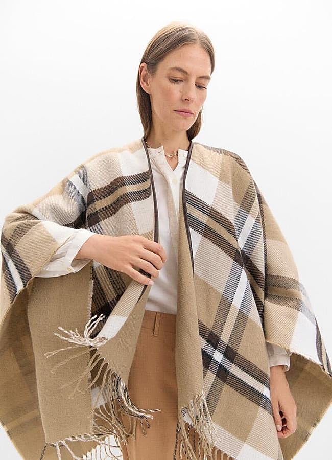 Imagen - Poncho reversible con estampado de cuadros