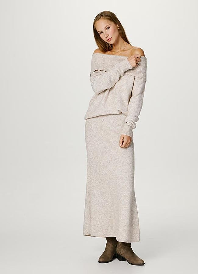 Imagen - Conjunto de punto con jersey bardot