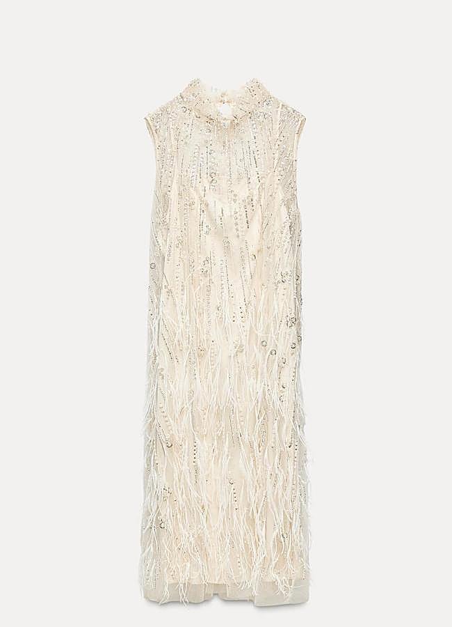Imagen - Vestido de lentejuelas en blanco de Zara.