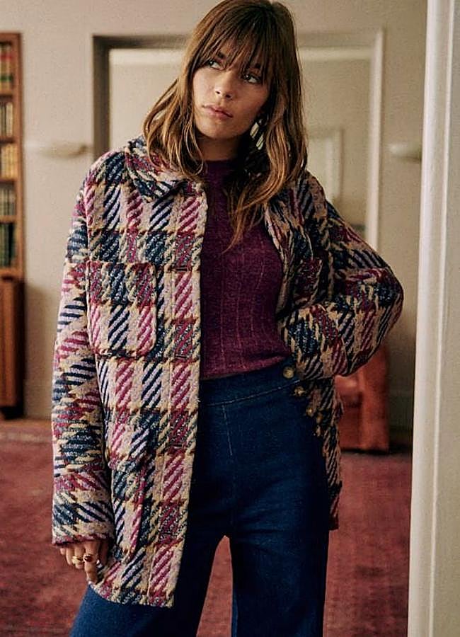 Imagen - Abrigo de cuadros bordado