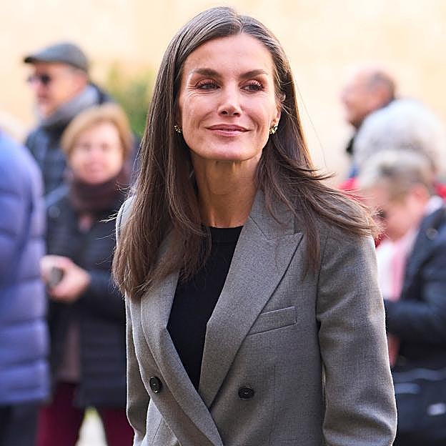 La reina Letizia, a su llegada al monasterio de San Millán de la Cogolla, donde se celebró el Seminario de Lengua y Periodismo. 