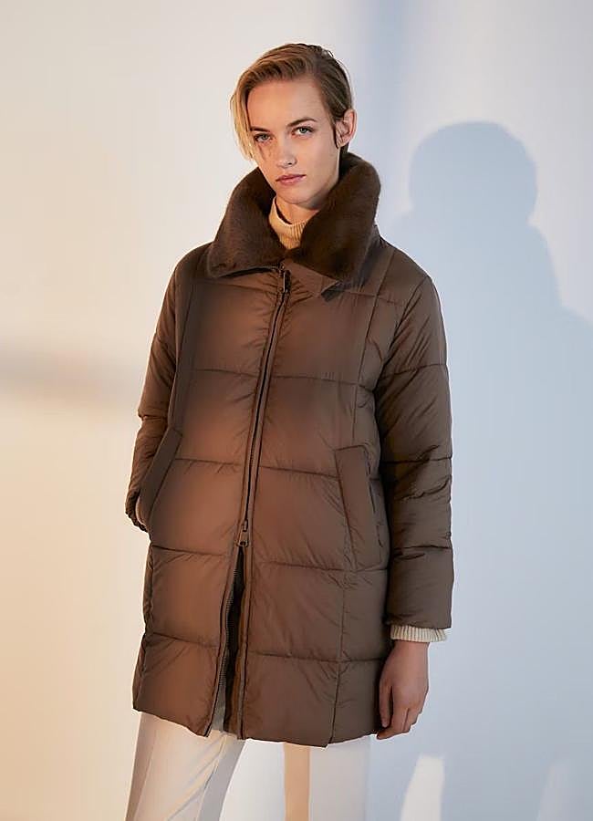 Imagen - Plumífero con cuello efecto pelo