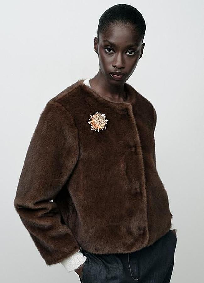 Imagen - Chaquela de pelo con broche enjoyado