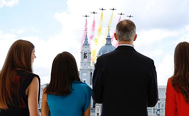 Otra imagen de la celebración del décimo aniversario de la proclamación de Felipe VI que salió de la óptica habitual de la comunicación audiovisual de la familia real.