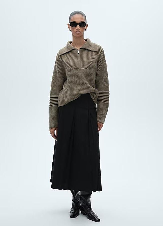 Imagen - Falda de tablas midi negra