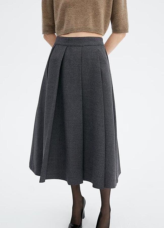 Imagen - Falda de tablas midi con lana