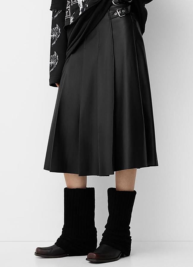 Imagen - Falda de tablas midi efecto piel