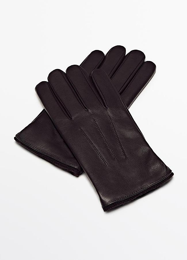 Imagen - Guantes de piel en marrón de Massimo Dutti (59,95 euros).