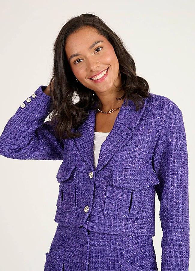 Imagen - Chaqueta de tweed color morado