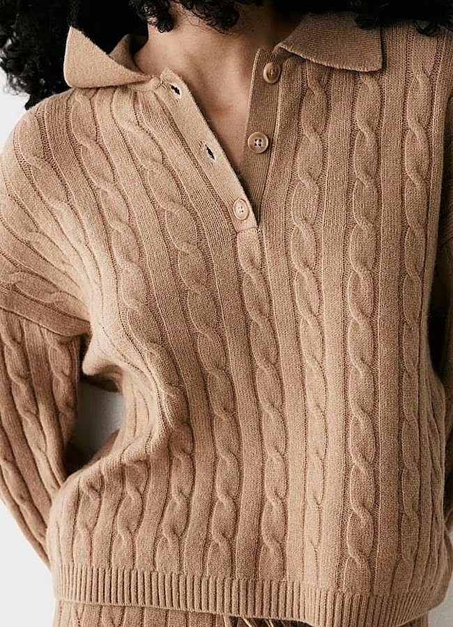 Imagen - Jersey polo de punto trenzado