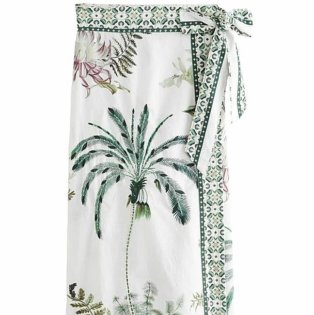 Falda verde con palmera de Next, a la venta en Zalando, 65 euros.