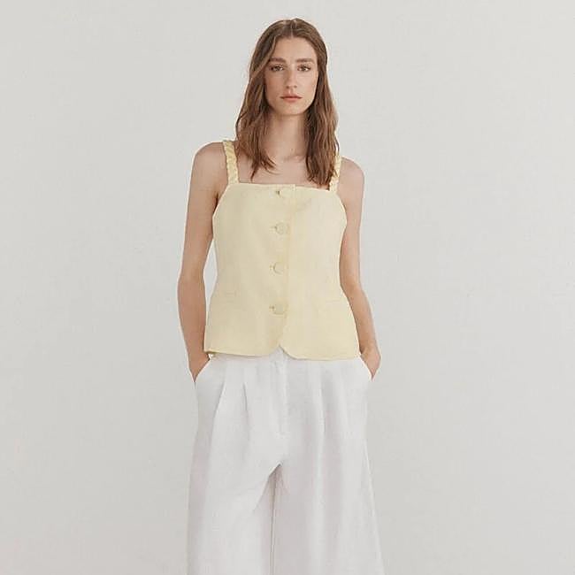 Chaleco lino trenza (59€)