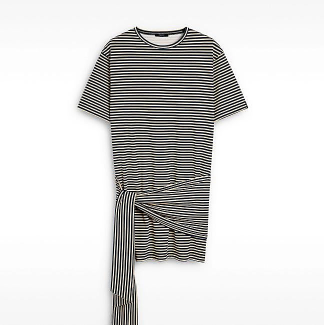 Vestido corto a rayas 100% algodón (27,99€)