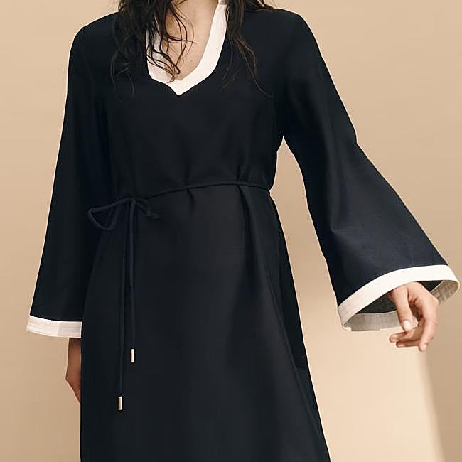 Vestido túnica bicolor