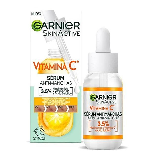 Skin Active Vitamina C Sérum Antimanchas de Garnier. Precio: 10,90 euros