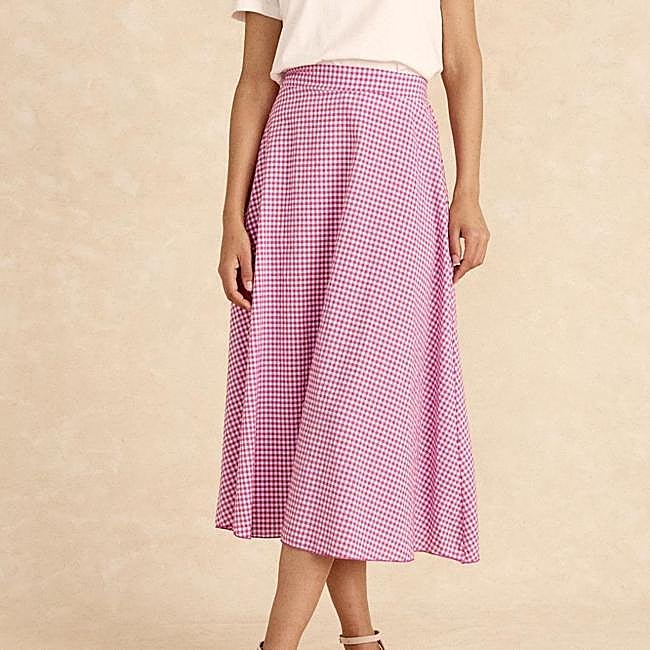 Falda de vichy fluida