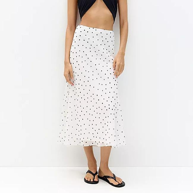 Falda de lunares en gasa vaporosa