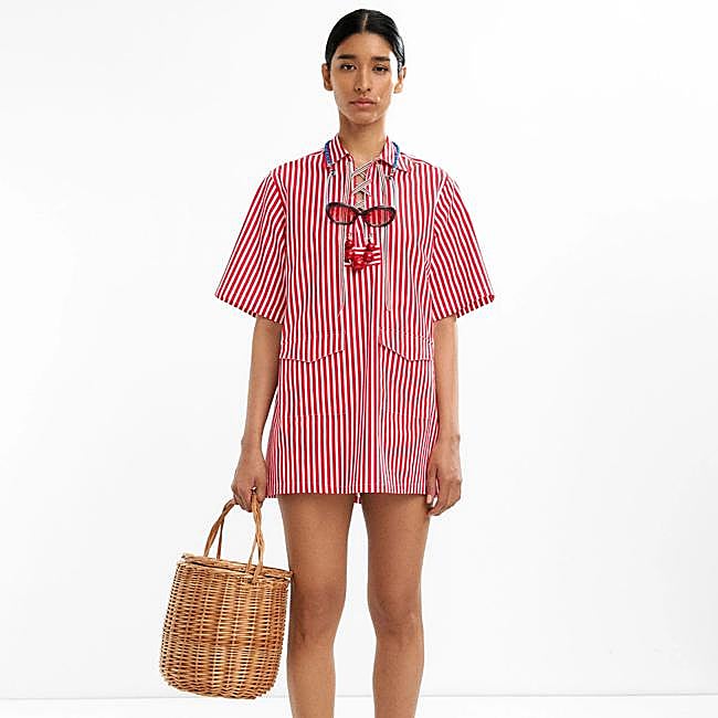 Vestido camisero a rayas 100% algodón (45,99€)