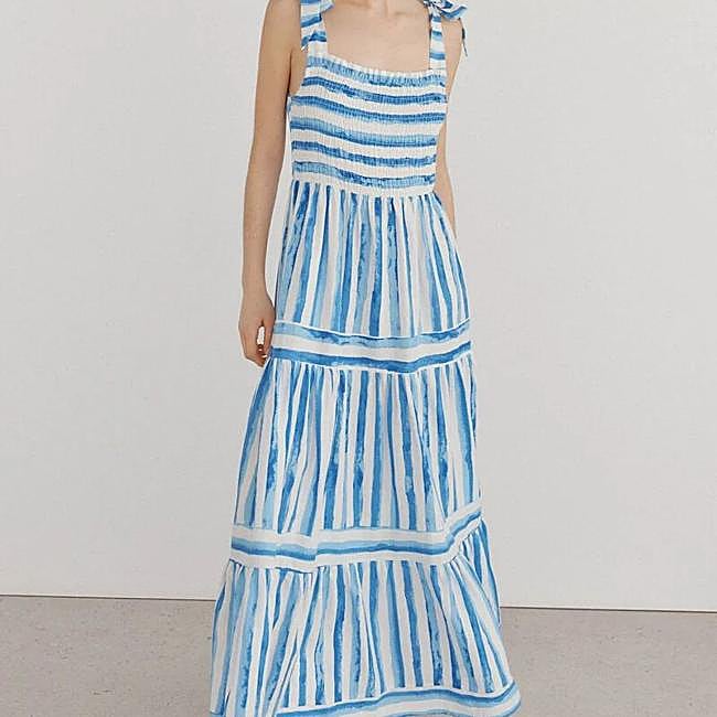 Vestido con estampado de rayas