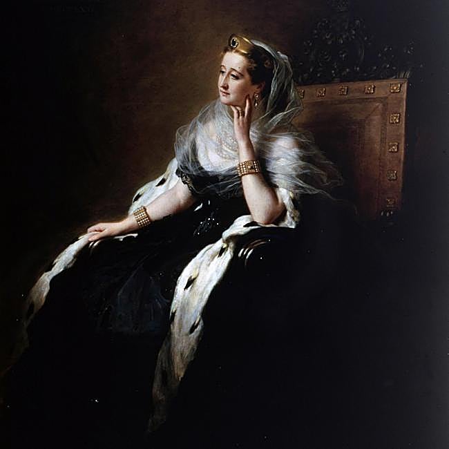 Retrato de la emperatriz Eugenia de Montijo, por Franz Xaver Winterhalter, exhibido en el Palacio de Liria.