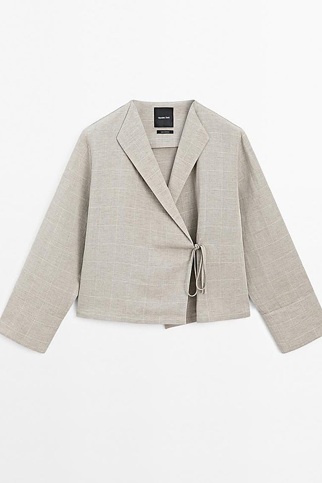 Kimono cuadros lino.