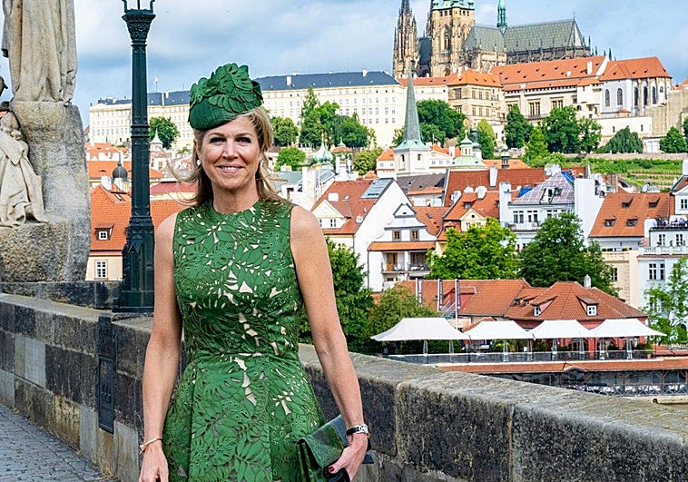 Máxima de Holanda visitando Praga sin su esposo.
