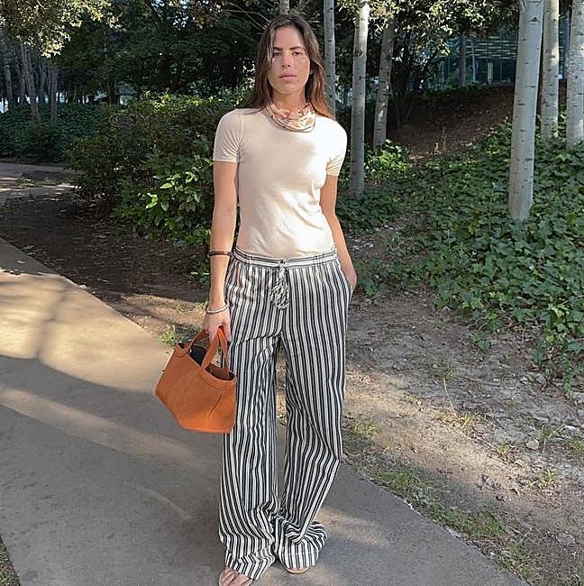 Pantalones de algodón con rayas