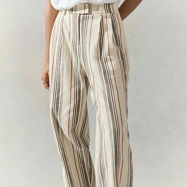 Paantalones con pinzas de rayas