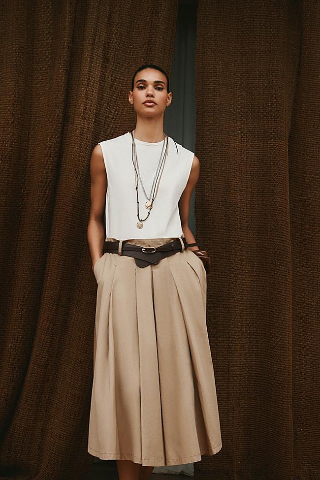 Vestido combinado cinturón Zara.