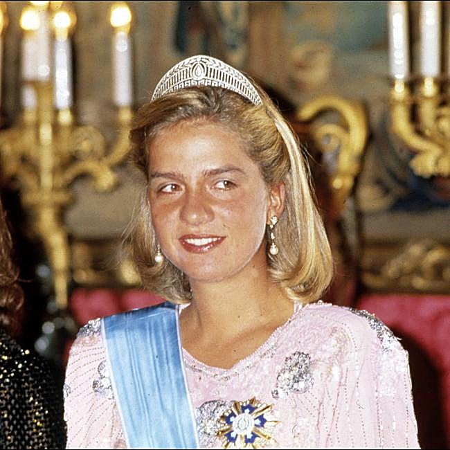 La infanta Cristina luciendo la diadema prusiana, en una imagen de archivo.